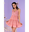 Розова рокля с дантела Sartian-3 снимка