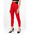 Дамски панталон в червено с черни панели Mireille-2 снимка