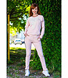 Розов дамски спортен комплект с лъскави кантове-0 снимка