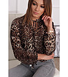Дамска блуза в кафяви нюанси с леопардов принт Tera-0 снимка