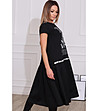 Памучна черна рокля с надписи Denia-2 снимка