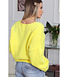 Дамски плетен пуловер в жълто Sefora-1 снимка