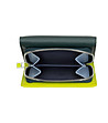 Дамски кожен портфейл в тъмнозелено и цвят лайм Pemba-3 снимка