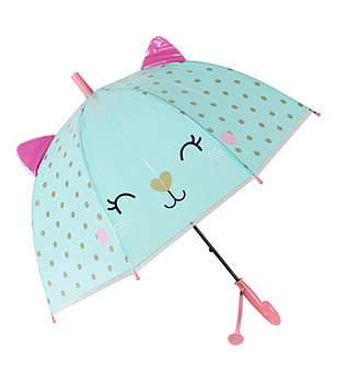 Ефектен детски чадър в цвят мента и розово снимка