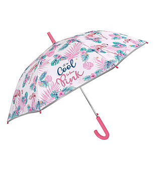 Детски чадър за момиче Love Pink със светлоотразяващ кант снимка
