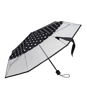Прозрачен чадър с принт на точки снимка