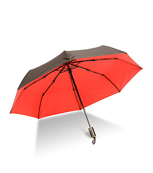Унисекс чадър в черно и червено снимка