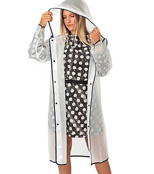 Прозрачен дъждобран със светлоотразителни детайли размер M снимка