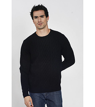 Мъжки пуловер в черно с кашмир Zanter снимка