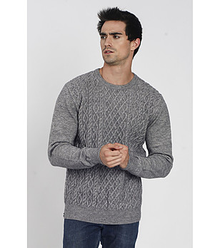 Мъжки пуловер в сиво с кашмир Zanter снимка