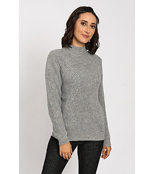 Дамски пуловер в сиво Lavoni снимка