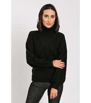 Топъл дамски пуловер в черно Rachela снимка