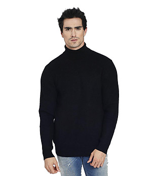 Черен мъжки пуловер с кашмир Bryan снимка