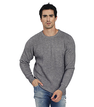 Мъжки пуловер с кашмир Charlie в сиво снимка
