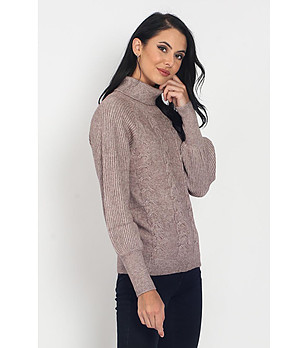 Дамски пуловер в цвят мока с кашмир Lexa снимка