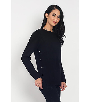 Дамски пуловер в черно с кашмир Lexa снимка