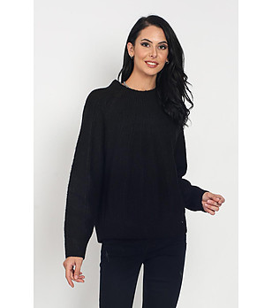 Дамски черен пуловер с кашмир Alseia снимка