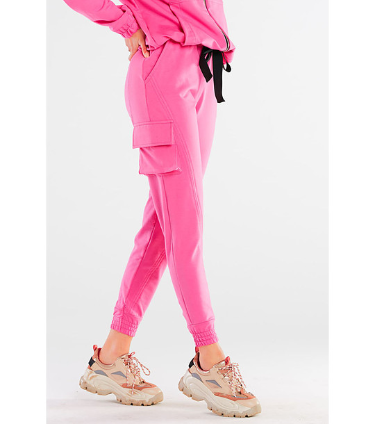 Дамско памучно спортно долнище Negra в циклама снимка