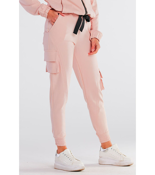 Розово дамско памучно спортно долнище Negra снимка