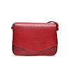 Червена кожена дамска чанта Della-0 снимка