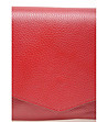 Червена кожена дамска чанта Della-2 снимка