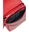 Червена кожена дамска чанта Della-3 снимка