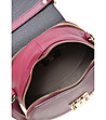 Дамска кожена чанта в нюанс на цвят бордо Zosia-3 снимка