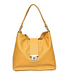 Дамска чанта от естествена кожа в жълт нюанс Kerry-0 снимка
