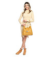 Дамска чанта от естествена кожа в жълт нюанс Kerry-4 снимка