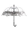 Unisex прозрачен чадър с черен принт Paris-0 снимка
