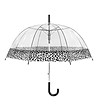 Прозрачен чадър с леопардов принт в черно Glamour-0 снимка