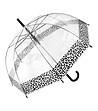 Прозрачен чадър с леопардов принт в черно Glamour-2 снимка