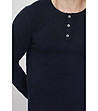 Тъмносиня мъжка блуза с кашмир и коприна Ran-3 снимка