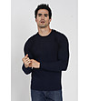 Тъмносин мъжки пуловер с кашмир и коприна Emo-0 снимка