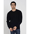 Мъжки черен пуловер с кашмир Simo-0 снимка