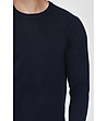 Тъмносин мъжки пуловер с кашмир и коприна Hedeon-3 снимка