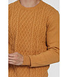 Мъжки пуловер в цвят охра с кашмир Zanter-3 снимка