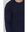 Мъжки пуловер в тъмносиньо с кашмир Zanter-3 снимка