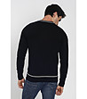 Черен мъжки пуловер с бели кантове Bisson-1 снимка