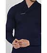 Тъмносин мъжки пуловер с кашмир и коприна Egor-3 снимка