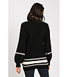 Черен дамски пуловер с контрастни кантове Lia-1 снимка