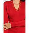 Червена дамска блуза с кашмир и коприна Erika-3 снимка