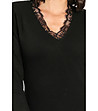Черна дамска блуза с кашмир и коприна Erika-3 снимка