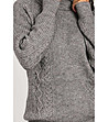 Дамски поло пуловер в сиво с кашмир Siela-3 снимка