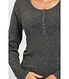 Дамска блуза в цвят графит с кашмир и коприна Elina-3 снимка