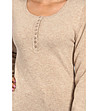 Дамска блуза в цвят камел с кашмир и коприна Elina-3 снимка