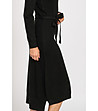 Черна дълга рокля с кашмир и коприна Nerita-3 снимка