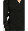 Черен дамски пуловер с кашмир и коприна Ina-3 снимка