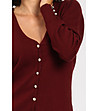 Дамска жилетка с кашмир и коприна в бордо Vellia-3 снимка