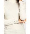 Дамска поло блуза в екрю с кашмир и коприна Zina-3 снимка